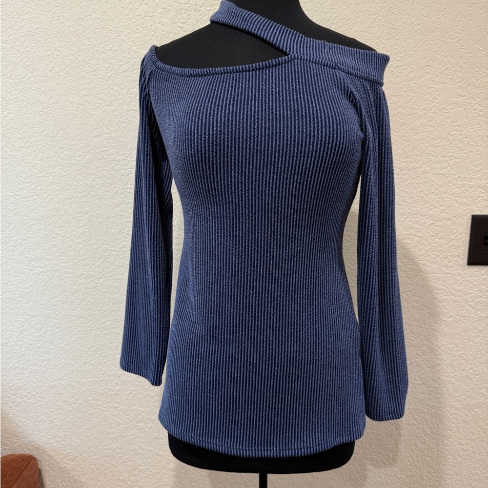 NWT Asymmetrical Neck Ribbed Top